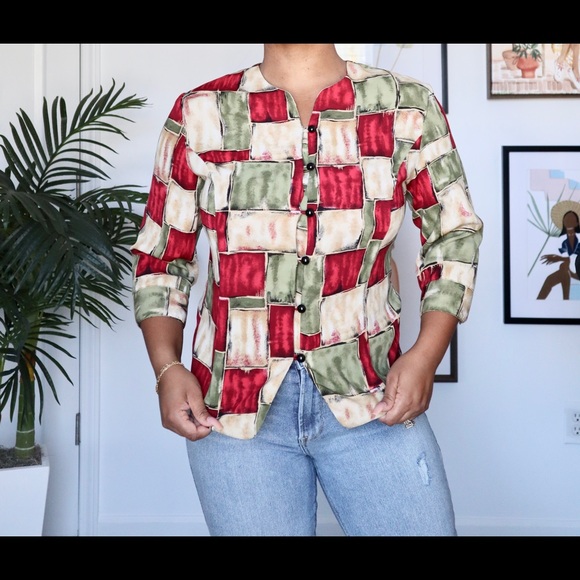 🟢 Kathy Che Retro Blouse 🔴 - Picture 2 of 3